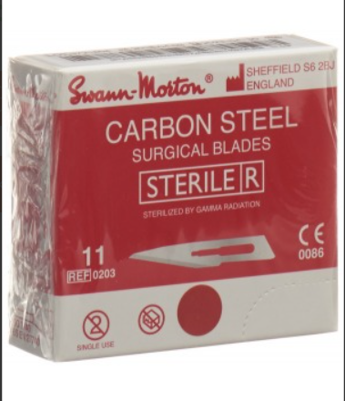 SWANN-MORTON lame de scalpel Fig.11 stérile 100 pièces