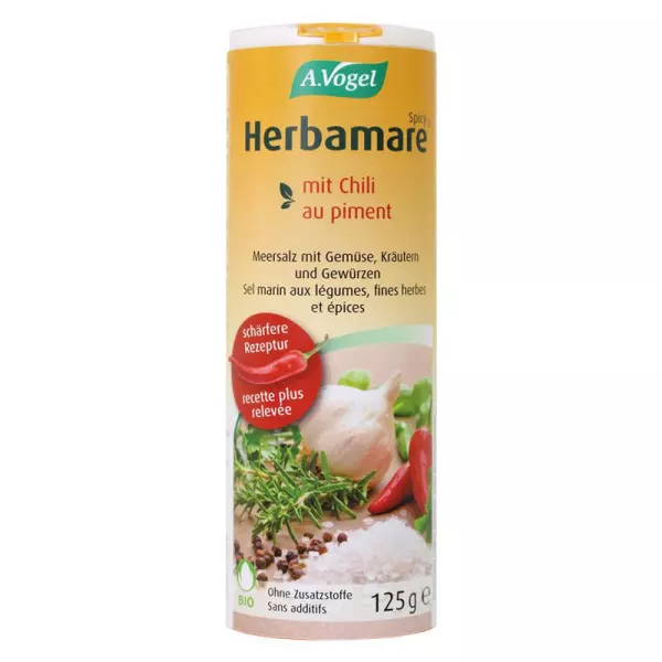 A. Vogel Herbamare Spicy sel aux herbes saupoudré 125g A. Vogel Herbamare Spicy sel aux herbes saupoudré 125g