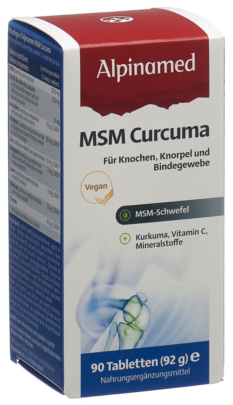 ALPINAMED MSM Comprimés de curcuma 90 pièces ALPINAMED MSM Comprimés de curcuma 90 pièces