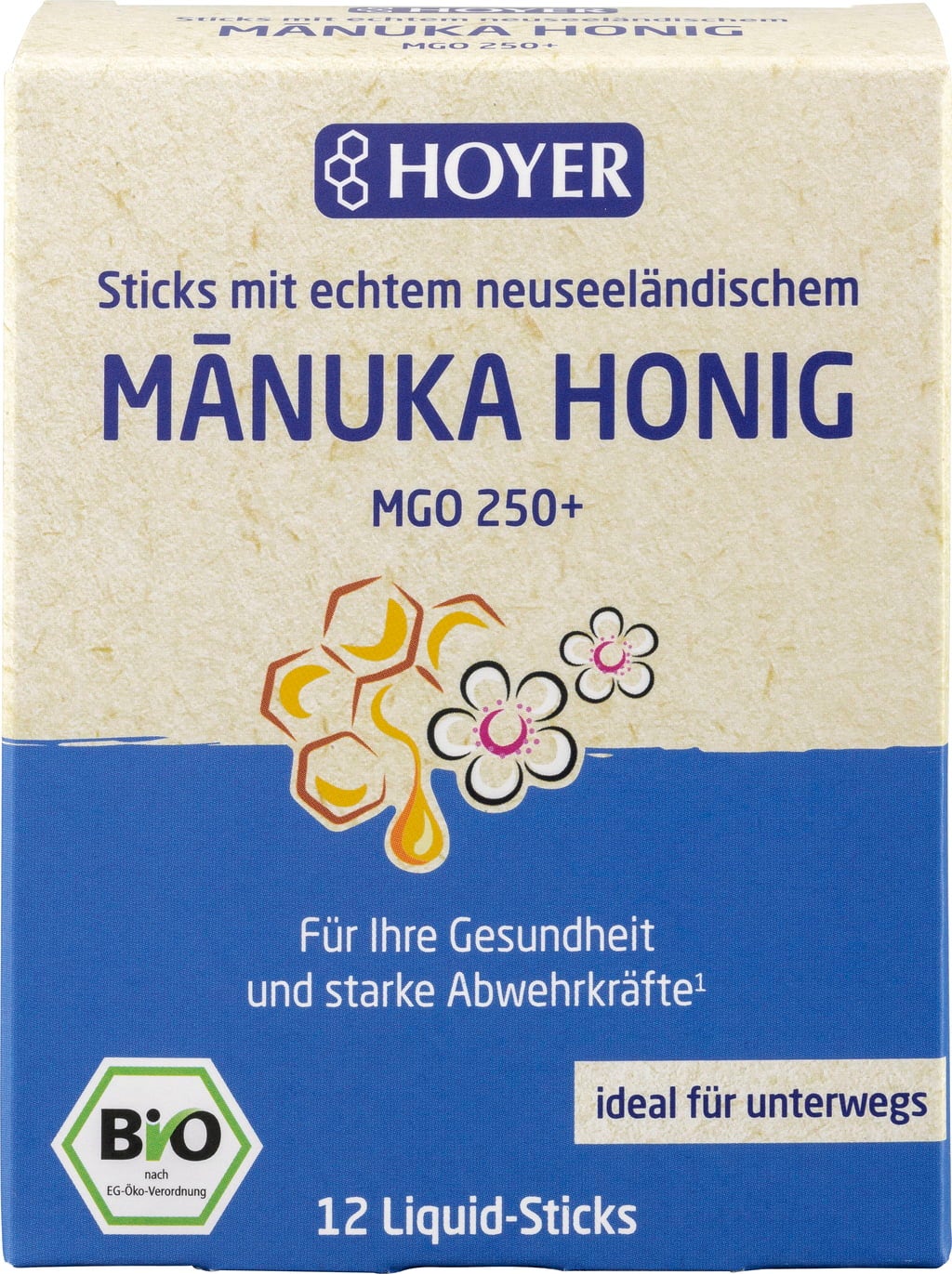HOYER Miel de Manuka Stick Bio 12 pièces