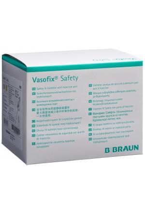 Canule Vasofix Safety IV 24G 0.7x19mm jaune 50 pièces
