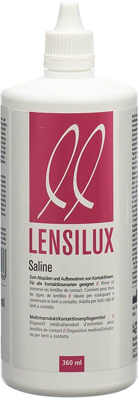 LENSILUX Saline Solution saline (nouveau) Fl 360ml LENSILUX Saline Solution saline (nouveau) Fl 360ml