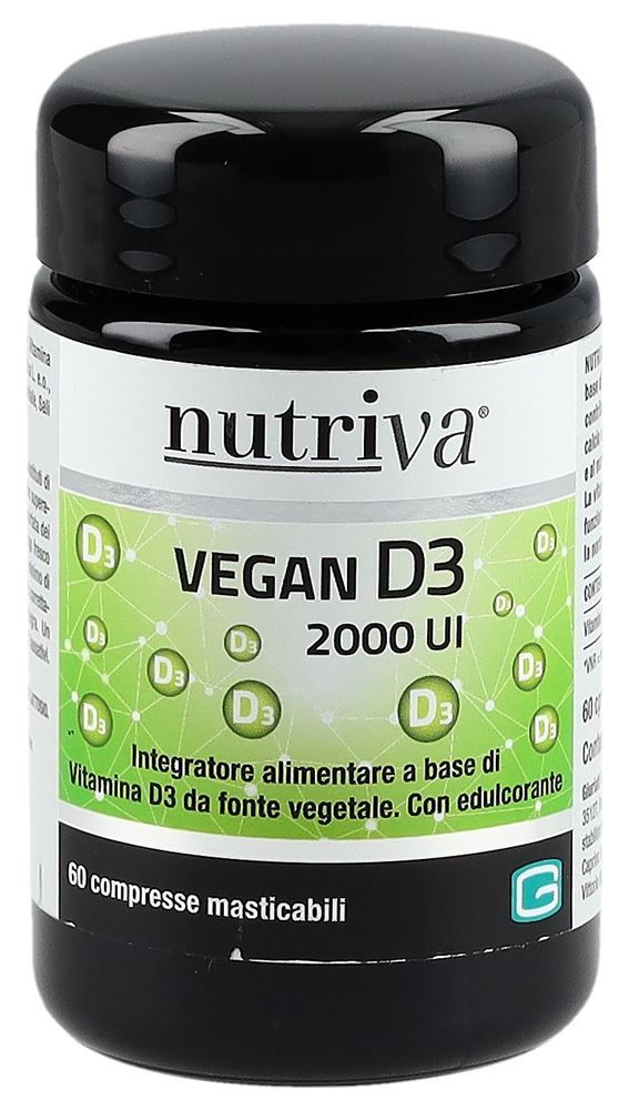 NUTRIVA Vegan D3 Lattes à mâcher 2000 I.U. 60 pièces NUTRIVA Vegan D3 Lattes à mâcher 2000 I.U. 60 pièces