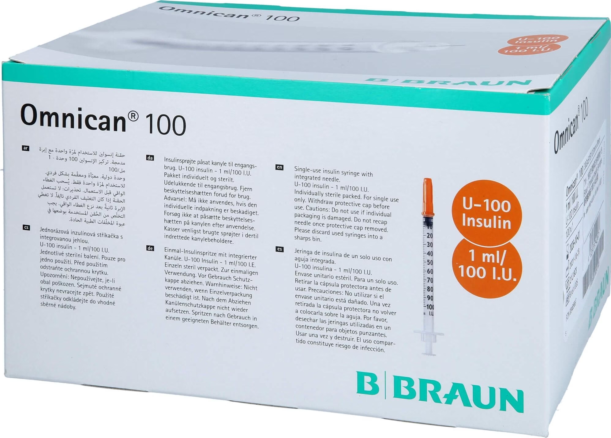 OMNICAN Insuline 100 1ml 0.3x8mm G30 unit 100 x
