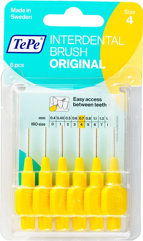 Brosse interdentaire TePe 0.7mm jaune 6 pièces