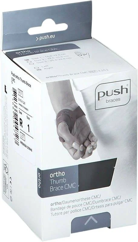 Orthèse de pouce PUSH CMC Gr2 19.5-22.5cm gris droit