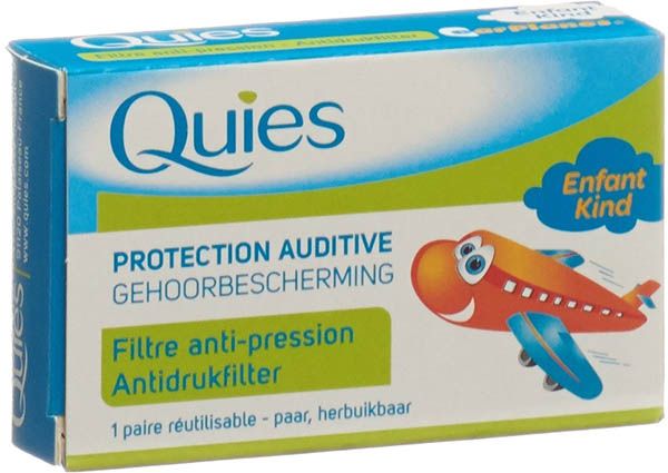 QUIES EARPLANES Casque antibruit à pression positive pour enfants 2 pièces QUIES EARPLANES Casque antibruit à pression positive pour enfants 2 pièces