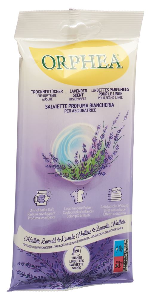 Serviettes séchantes Orphea parfum lavande 20 pièces