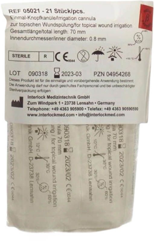 KEY SURGICAL Boutonka à usage unique 0.8x70mm ger 21 pièces