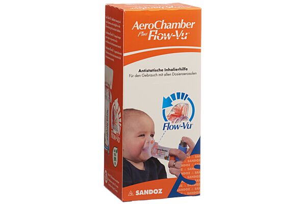AeroChamber PLUS Flow-Vu avec masque (0-18 mois) orange AeroChamber PLUS Flow-Vu avec masque (0-18 mois) orange
