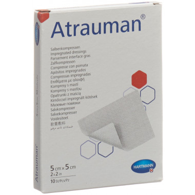 Compresses de pommade Atrauman 5x5cm stériles 10 pièces Compresses de pommade Atrauman 5x5cm stériles 10 pièces