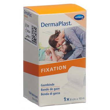 DermaPlast bande de gaze à bords fixes 8cmx10m DermaPlast bande de gaze à bords fixes 8cmx10m