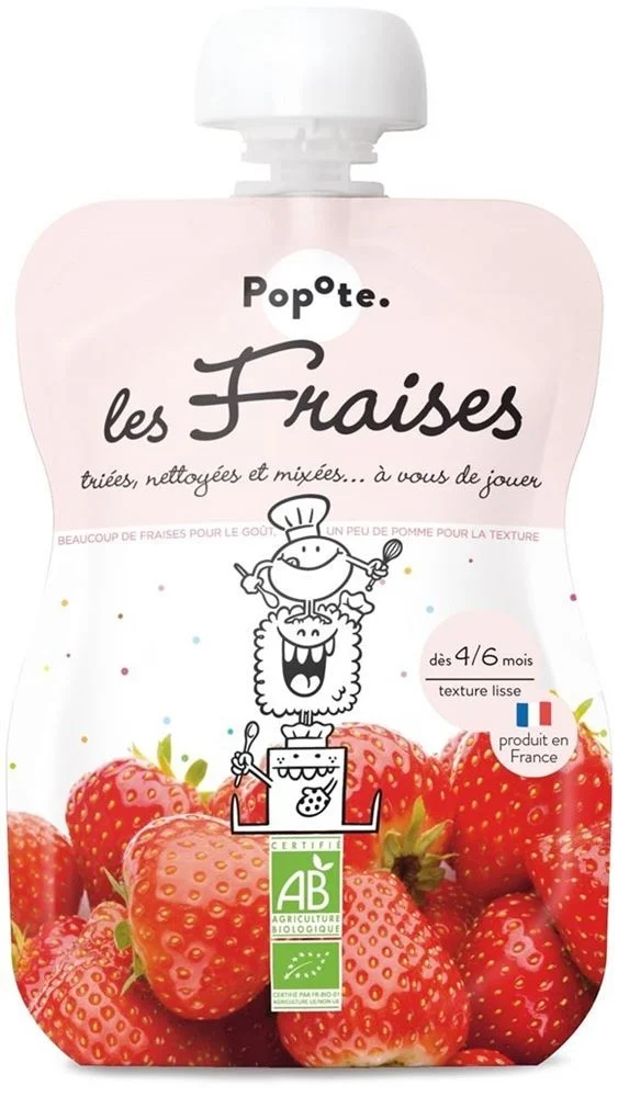 POPOTE Sachet souple à la fraise bio 120 g