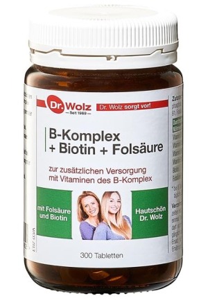 DR. WOLZ Comprimés B-Complexe+Biotine+Acide folique 300 pièces DR. WOLZ Comprimés B-Complexe+Biotine+Acide folique 300 pièces