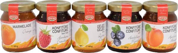 Confiture de fructose MORGA Midget 5 x 60g Confiture de fructose MORGA Midget 5 x 60g