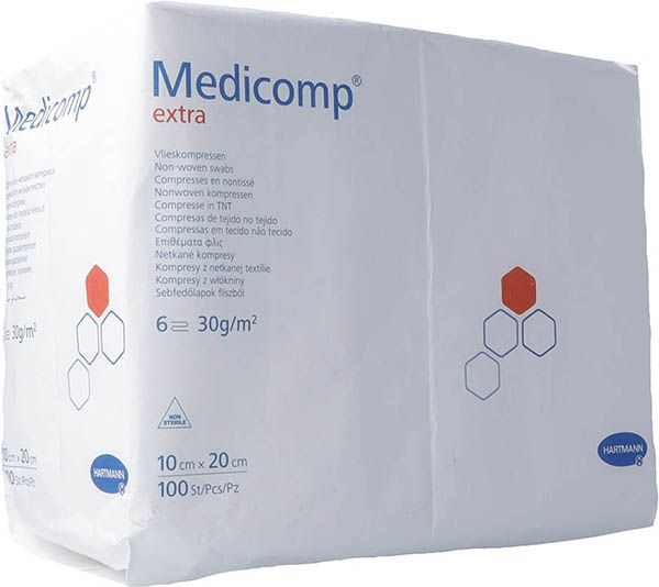 Medicomp Extra 6 fois S30 10x20cm non stérile Btl 100 pièces