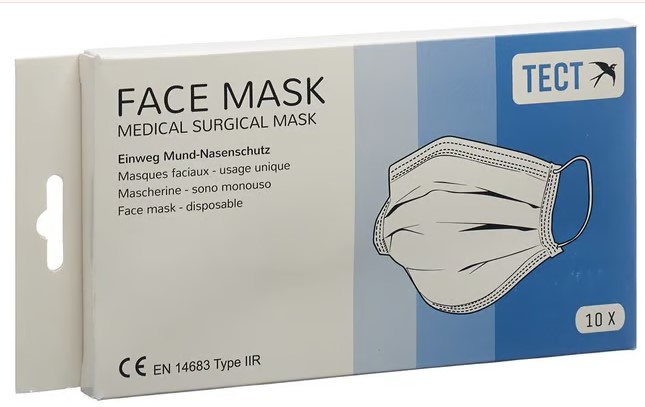 TECT Masque de protection buccale Modèle IIR 10 pièces
