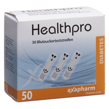 Healthpro Axapharm bandelettes de test de la glycémie 50 pièces