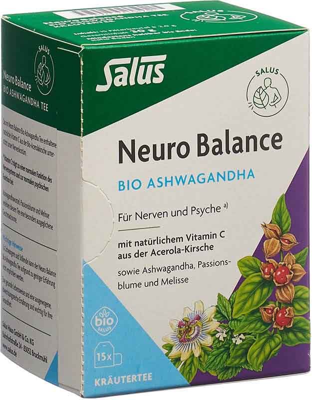 Salus® Neuro Balance Tisane d'ashwagandha bio, 15 sachets Salus® Neuro Balance Tisane d'ashwagandha bio, 15 sachets