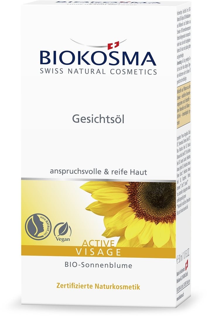 BIOKOSMA ACTIVE Visage Huile pour le visage avec pipette 30ml