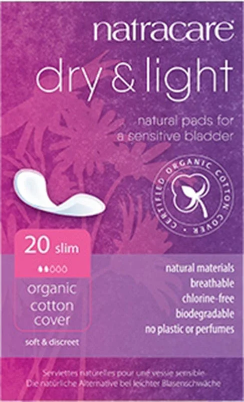 Serviettes hygiéniques NATRACARE pour fuites urinaires légères, 20 pièces