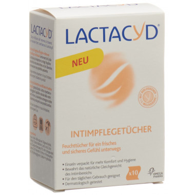 Lactacyd lingettes intimes emballage individuel 10 pièces Lactacyd lingettes intimes emballage individuel 10 pièces