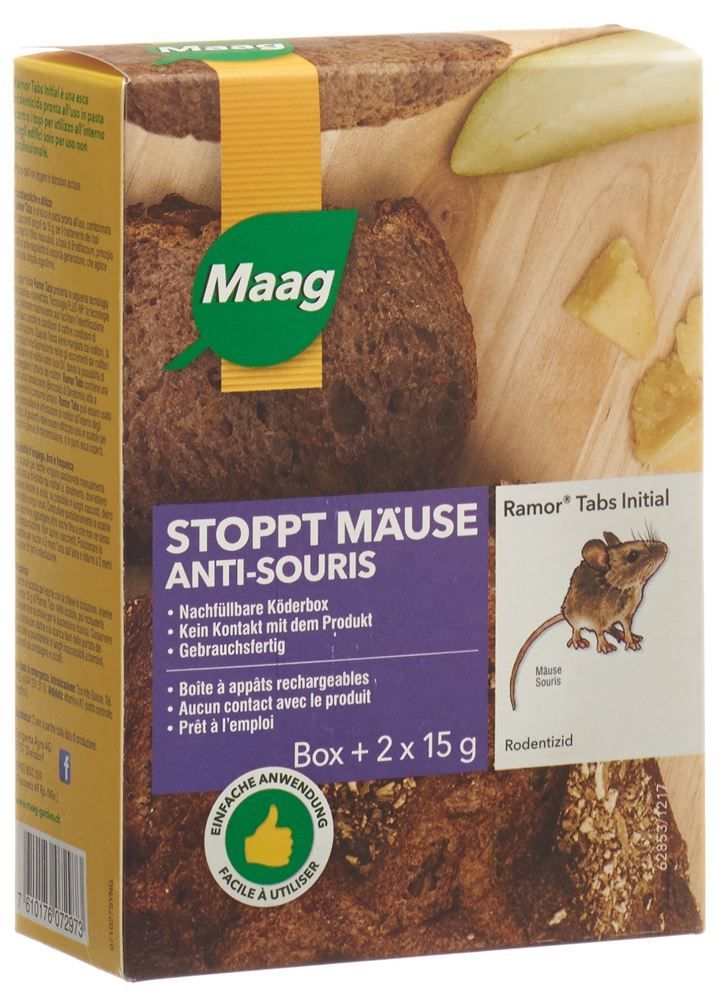 RAMOR Rodentizid Tabs Initial = boîte d'appâts 2 x 15g