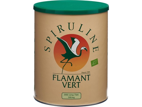 Spiruline Flamant Vert comprimés bio 500mg 2000 pièces Spiruline Flamant Vert comprimés bio 500mg 2000 pièces