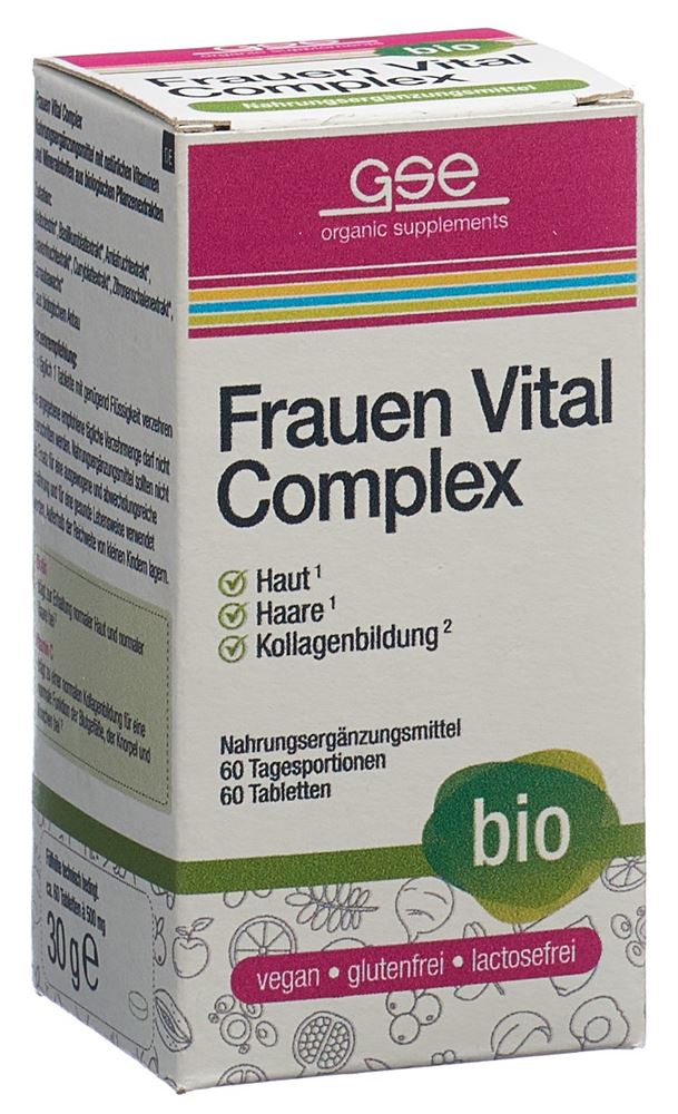 GSE Femmes Vital Complex Comprimés en verre bio 60 pièces GSE Femmes Vital Complex Comprimés en verre bio 60 pièces