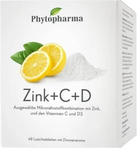 PHYTOPHARMA Zinc + C + D pastilles à sucer Btl 48 pièces