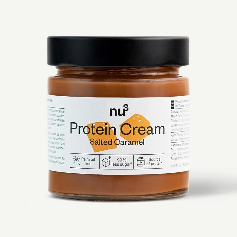Verre de crème protéinée NU3 Salted Caramel 200g