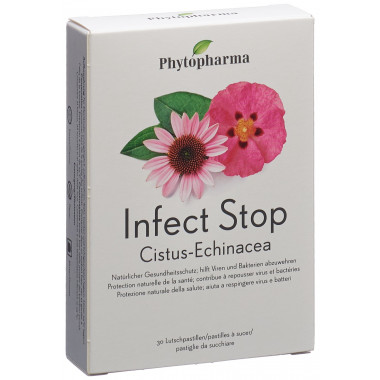 Phytopharma Infect Stop pastilles à sucer 30 pièces Phytopharma Infect Stop pastilles à sucer 30 pièces