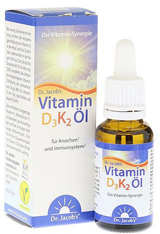 DR. JACOB'S Huile de vitamine D3K2 20ml DR. JACOB'S Huile de vitamine D3K2 20ml