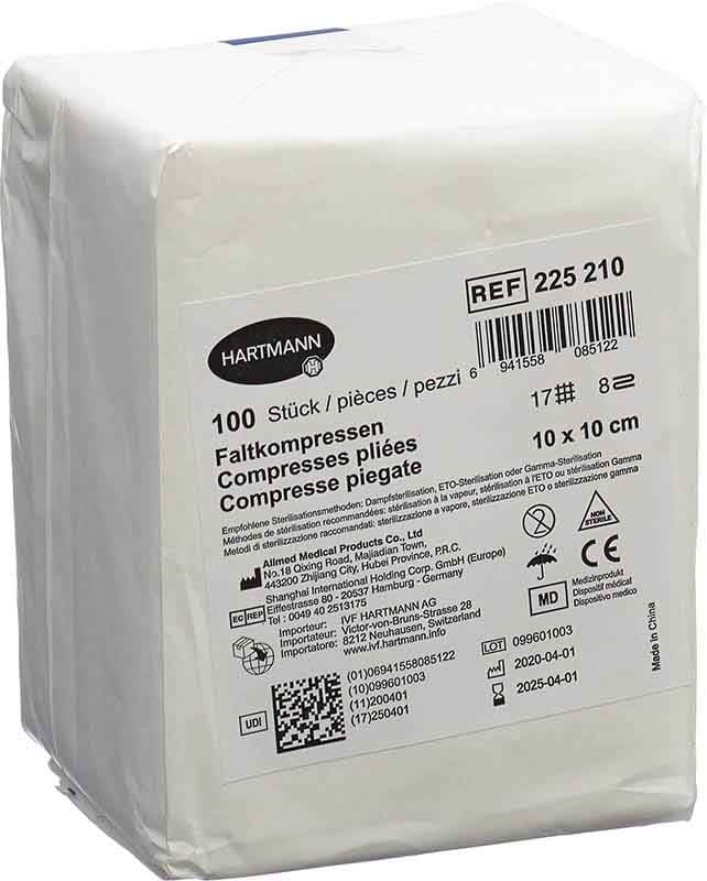 IVF Compresse pliable Ouate T17 10x10cm 8f 100 pcs.