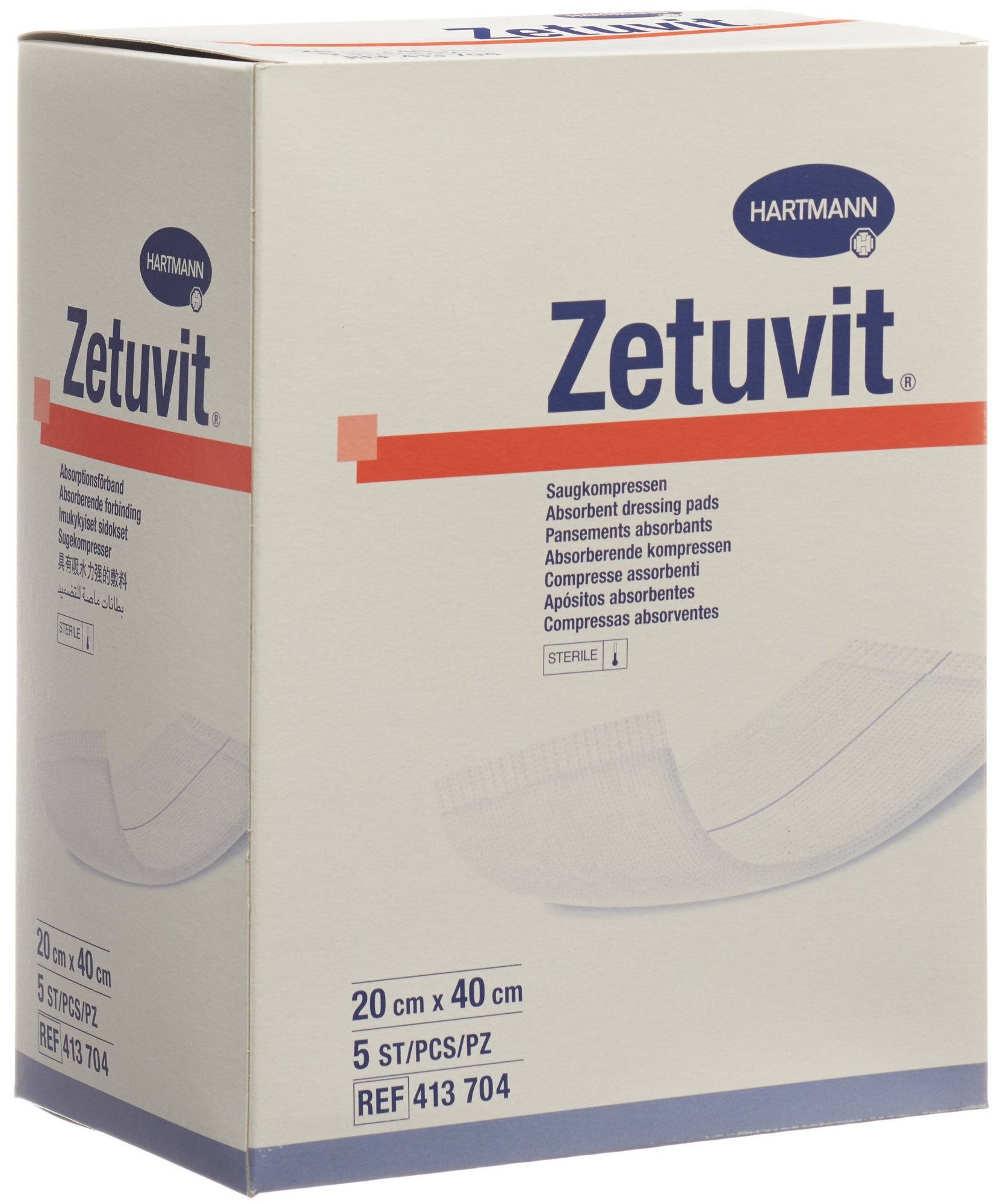 Zetuvit pansement absorbant 20x40cm stérile 5 pièces