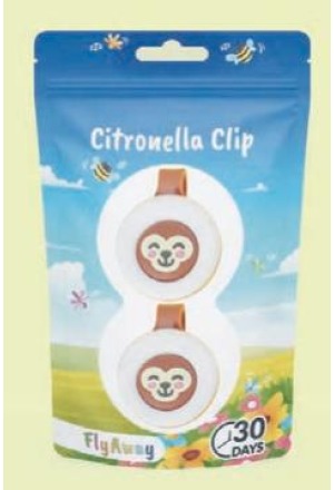 FLYAWAY Clip Citronella Monkey Duopack 2 pièces