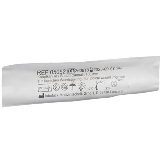 Canule à bouton Interlock plastique 1x100mm stérile 21 pièces