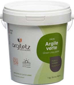 Argiletz Argile verte instantanée Pâte Pot 1kg