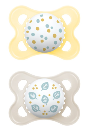 Sucette MAM Original 0-6 mois yellow/grey 2 pièces