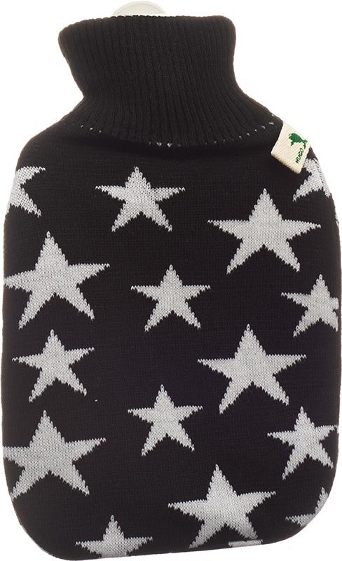 FROSCH bouillotte PVC 1.8l housse tricot étoiles blanc