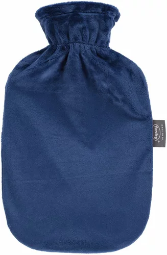 Bouillotte FASHY 2l housse peluche marine