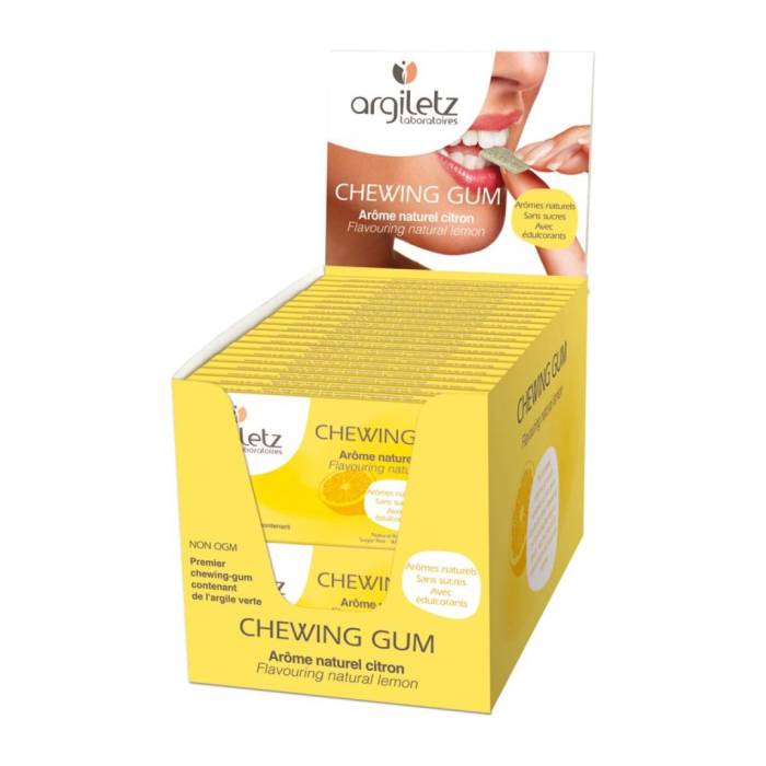 Argiletz Chewing Gum Citron sans sucre 12 pièces