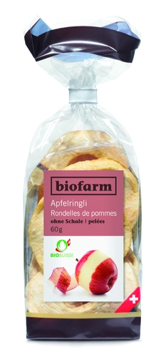 Anneaux de pomme Biofarm sans peau CH Bourgeon 60g