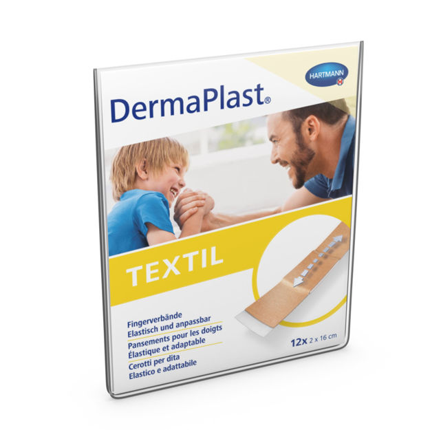 Dermaplast bandage textile pour doigt 2x16cm couleur chair 12 pièces Dermaplast bandage textile pour doigt 2x16cm couleur chair 12 pièces