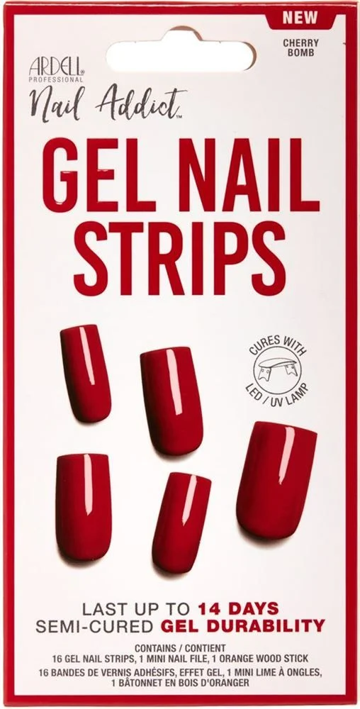 ARDELL Nail Addict Gel Strips Cherry Bomb 16 pièces