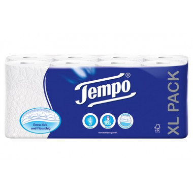 Tempo Papier hygiénique Classic blanc 3 plis 150 feuilles 16 pces