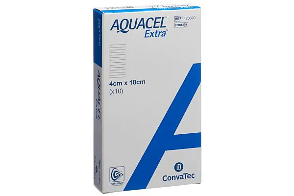 Pansement AQUACEL EXTRA Hydrofiber 4x10cm 10 pièces