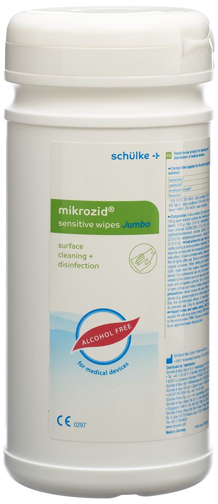 Lingettes MIKROZID Sensitive Jumbo (n) Ds 200 pièces Lingettes MIKROZID Sensitive Jumbo (n) Ds 200 pièces