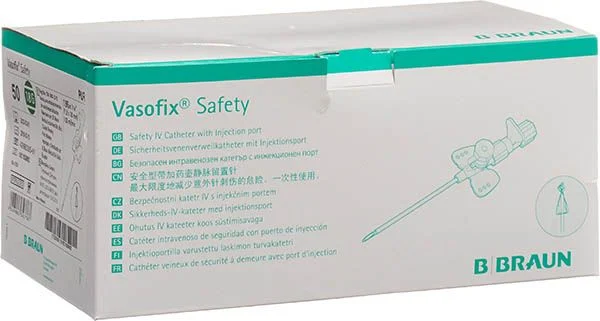 Canule Vasofix Safety IV 18G 1.3x33mm vert 50 pièces