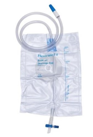 Flexicare poche urinaire 2000ml 100cm robinet en T st 10 pièces